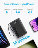 Anker 20000mAh Powerbank 22.5W Built In USB C Cable - Black