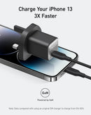 Anker 511 Charger (Nano 3, 30w) Usb-C GaN Charger 30W, 3-Pin - Black