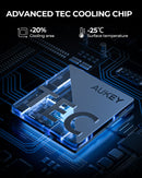 Aukey MagLink Freeze Magsafe Wireless Charging Car Mount (Strong Magnetic Force) with Semiconductor Cooling System (HD-M12)