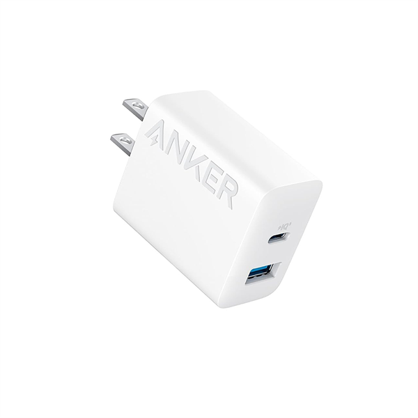 Anker Select Usb-C 20w Charger, 2-Port (Usb-A +  Usb-c), 2 Pin US - White