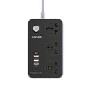 LDNIO SC3412 EU 3 AC Outlets Universal Power Strip