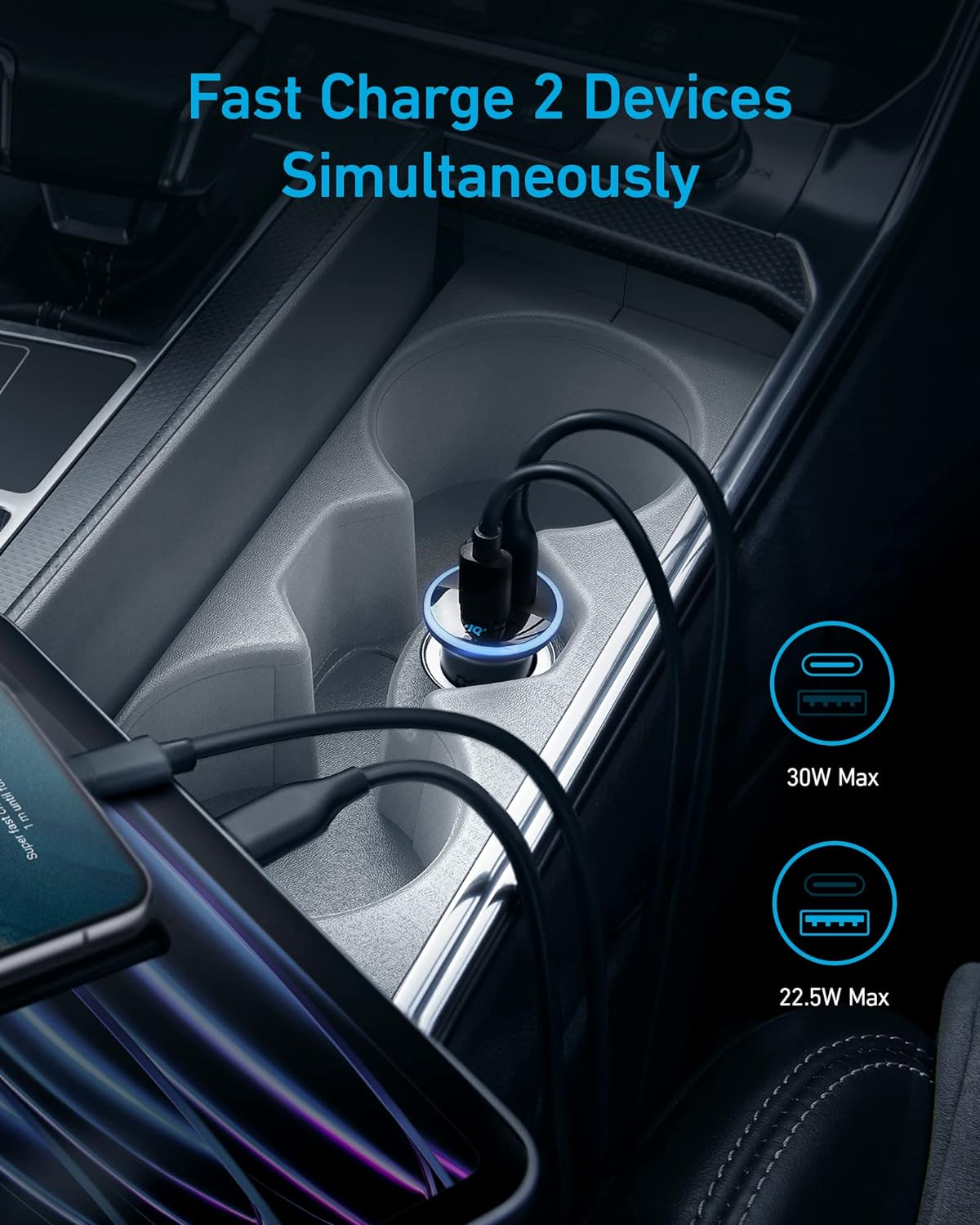 Anker 323 52.5w The Ultra-Fast Dual-Port Car Charger
