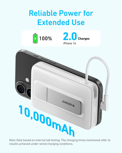 Anker Zolo 10,000mah Magnetic Powerbank, Built In Usb-C Cable
