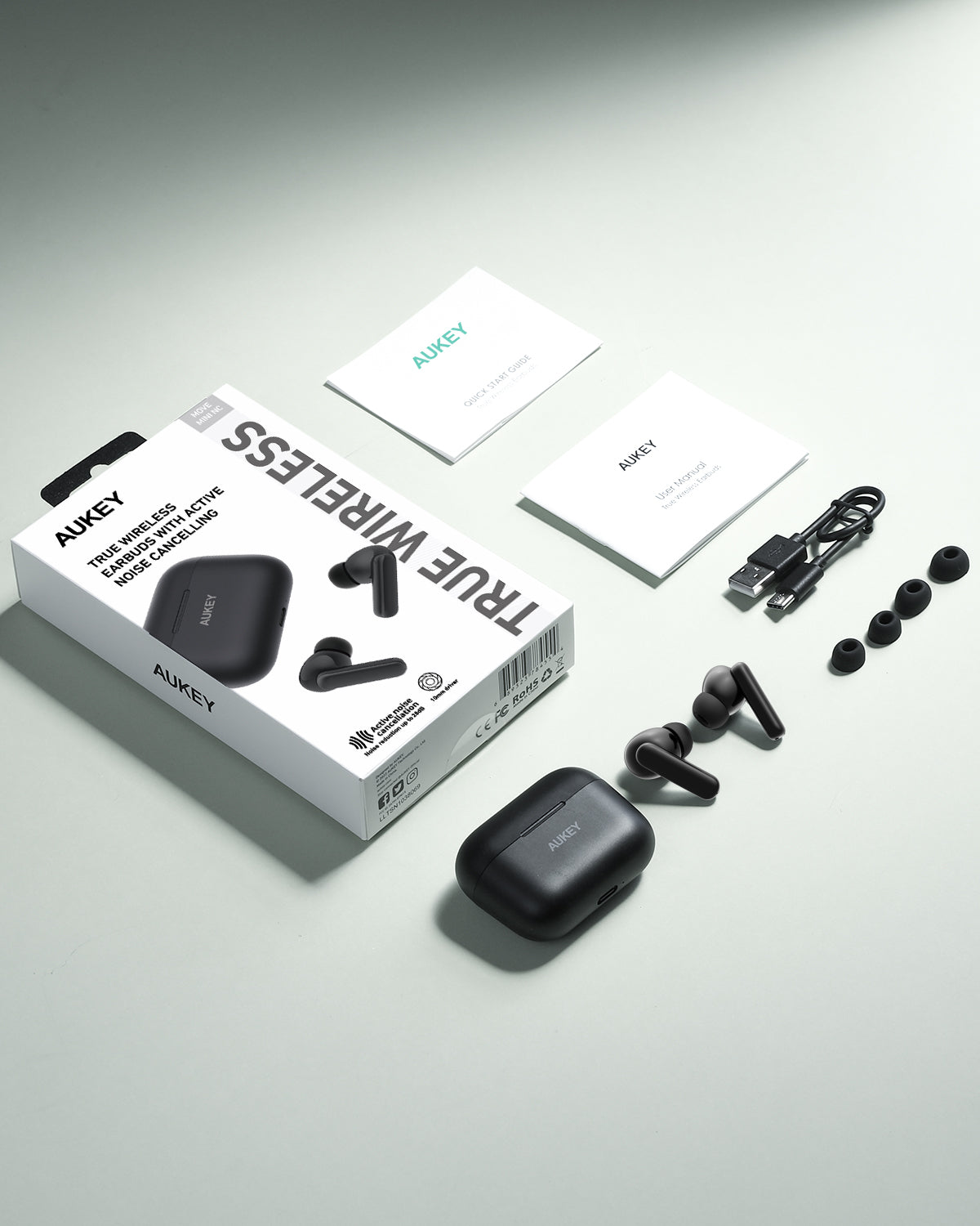 Aukey True Wireless Earbuds Active Noise Cancelling, IPX5 Waterproof (EP-M1NC)