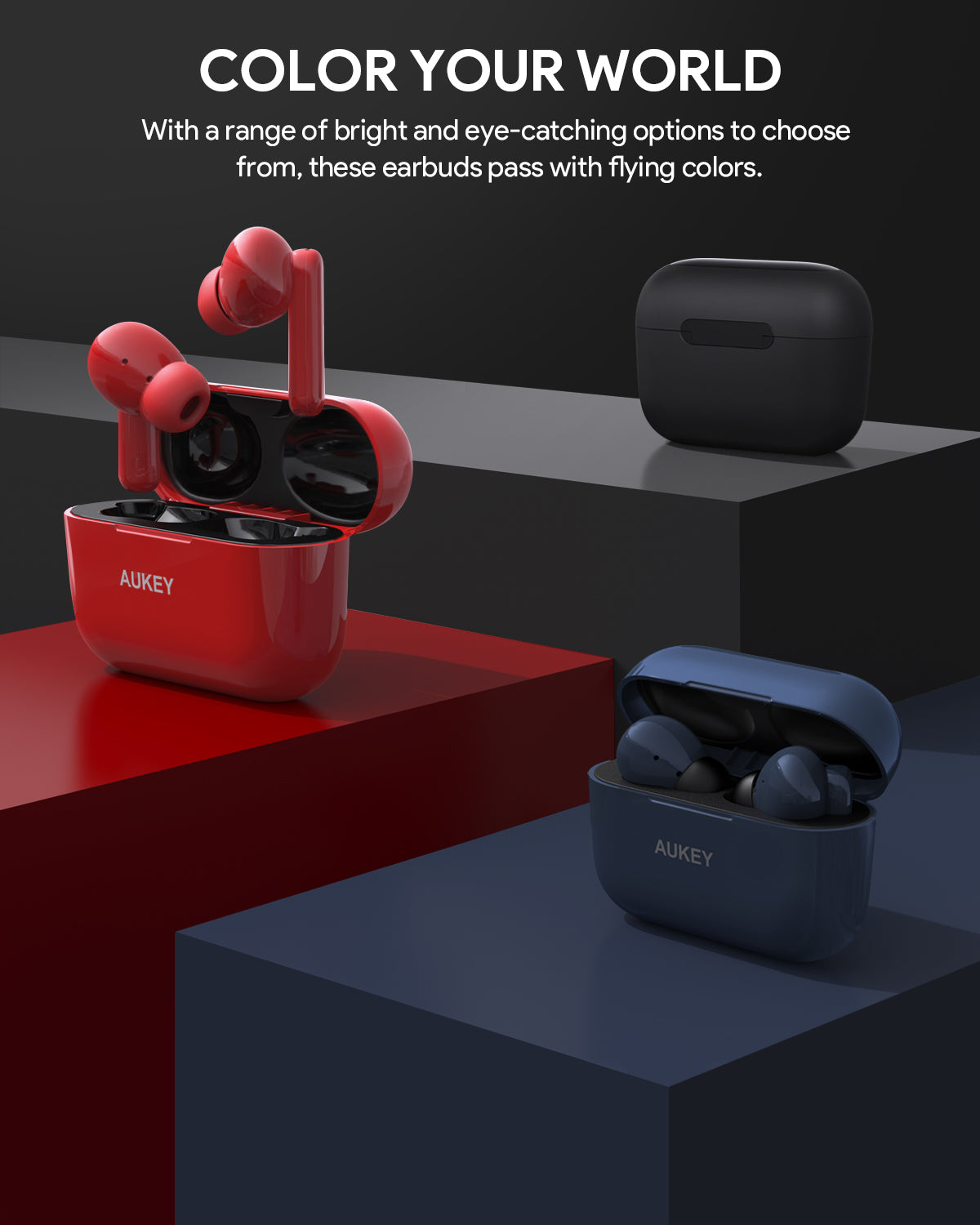Aukey True Wireless Earbuds Active Noise Cancelling, IPX5 Waterproof (EP-M1NC)