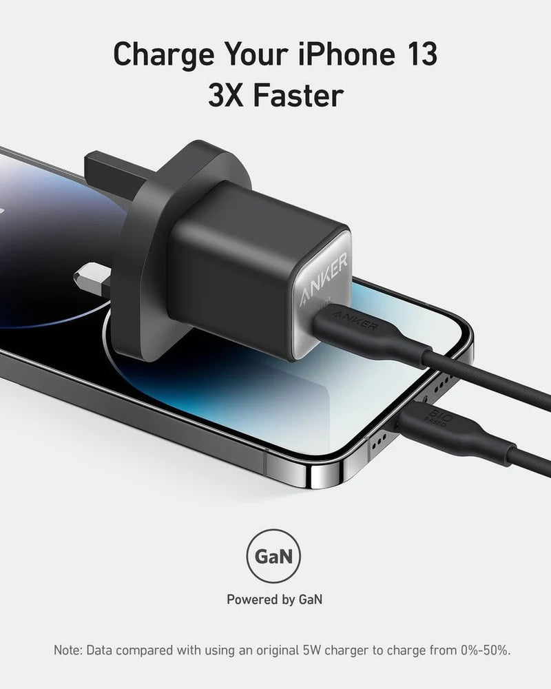 Anker 511 Charger (Nano 3, 30w) Usb-C GaN  Charger 30W, 3-Pin - Black