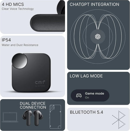 CMF by Nothing Buds 2A Wireless Earbuds with Active Noise Cancelling