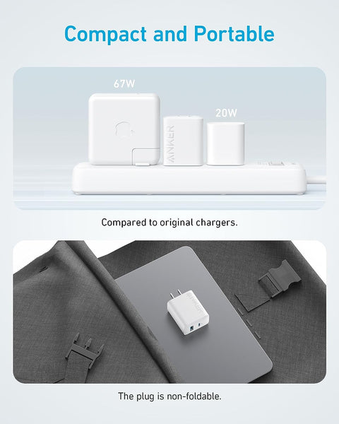 Anker Select Usb-C 20w Charger, 2-Port (Usb-A +  Usb-c), 2 Pin US - White