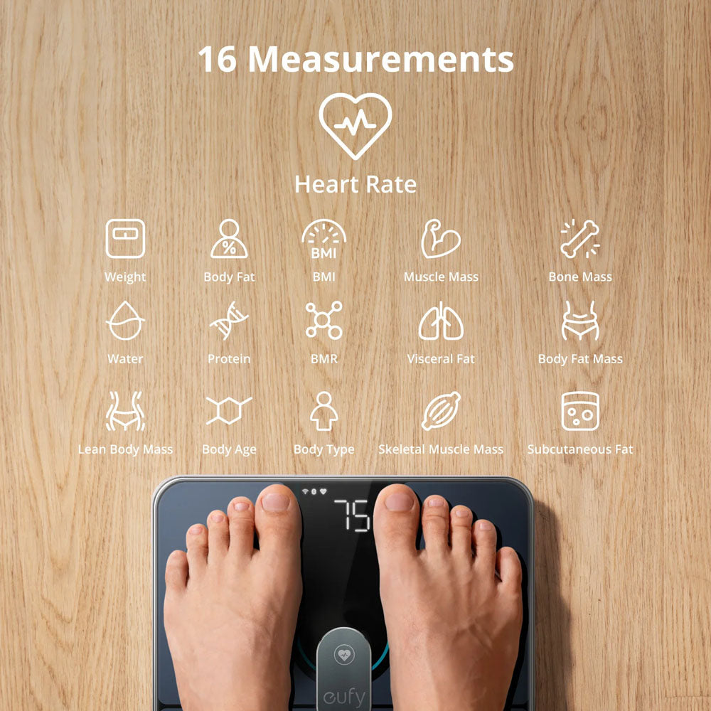Eufy Smart Scale P2 Pro, Wi‑Fi + Bluetooth Smart Scale with 16 Biometric Metrics