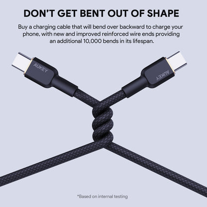 Aukey Circlet 60w 1m Nylon Braided Usb-C to Usb C Cable (CB-NCC1)