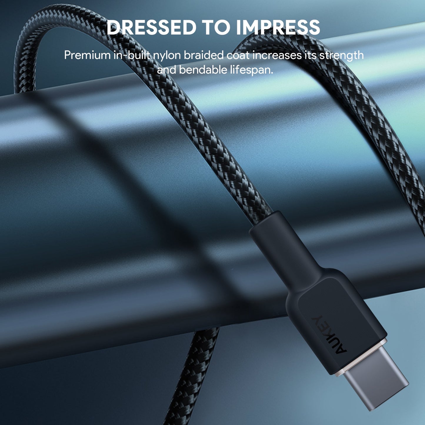 Aukey Circlet 60w 1m Nylon Braided Usb-C to Usb C Cable (CB-NCC1)