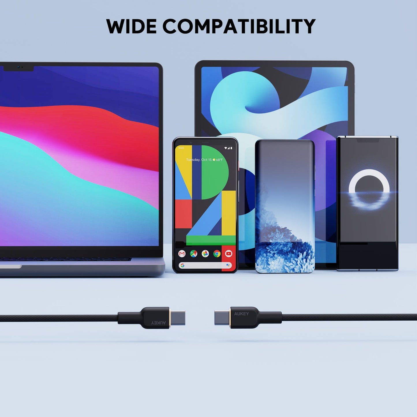 Aukey Circlet 60w 1m Nylon Braided Usb-C to Usb C Cable (CB-NCC1)
