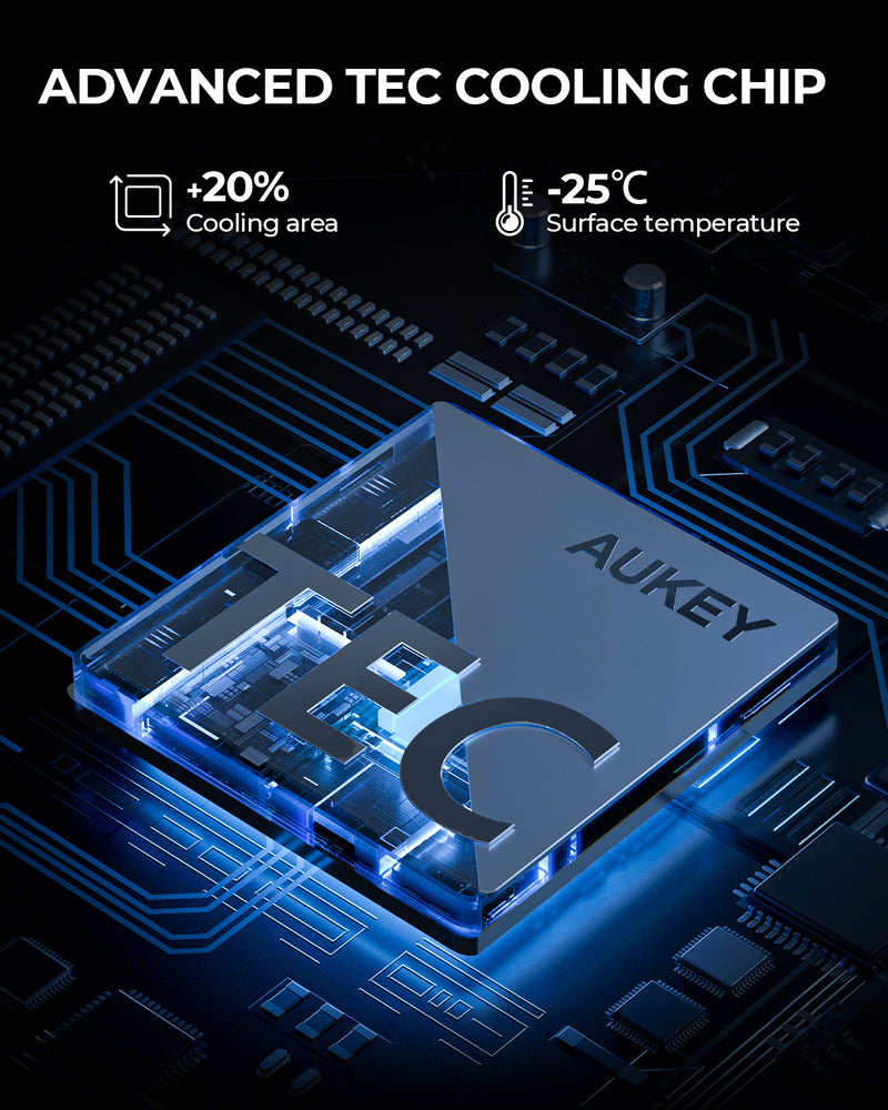 Aukey MagLink Freeze Magsafe Wireless Charging Car Mount (Strong Magnetic Force) with Semiconductor Cooling System (HD-M12)