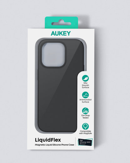 Aukey Iphone 15 Pro 6.1-inch Silicon Magnetic Liquid Phone Case Compatible with MagSafe (PC-GJ10C)