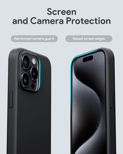 Aukey Iphone 15 Pro Max 6.7-inch Silicon Magnetic Liquid Phone Case Compatible with MagSafe (PC-GJ10D)