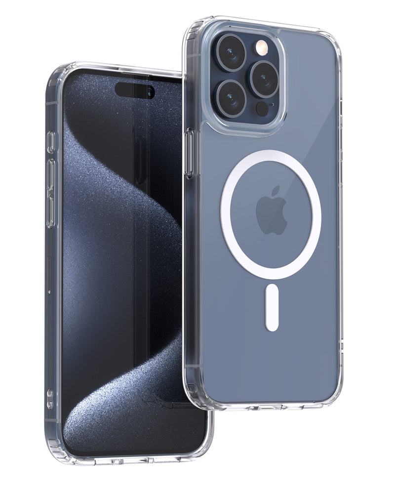 Aukey iPhone 15 Pro 6.1-inch Clear View  Transparent Magnetic Clear Phone Case  Compatible with MagSafe (PC-TM10C)