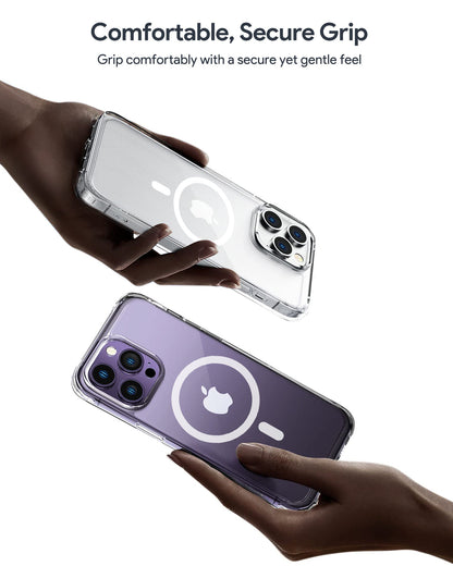 Aukey iPhone 15 Pro 6.1-inch Clear View  Transparent Magnetic Clear Phone Case  Compatible with MagSafe (PC-TM10C)