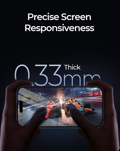 Aukey iPhone 15 Pro 6.1-inch Super Clear View High-Clarity Tempered Glass Screen Protector (SP-GT10C)